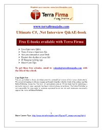 Ultimate C#, .Net Interview Q&AE-Book