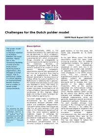 Challenges for the Dutch Polder Model