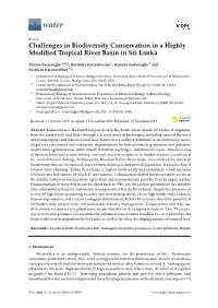 Challenges in Biodiversity Conservation in a Highly Modified