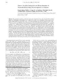 Donor-Acceptor Interaction and Photochemistry of Polymethylene-Linked Bichromophores in Solution