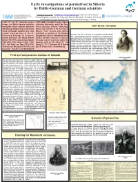 Karl Ernst Von Baer Genesis of Ground Ice First Soil Temperature Studies In