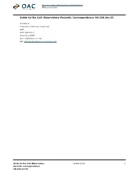 Lick Observatory Records: Correspondence UA.036.Ser.01
