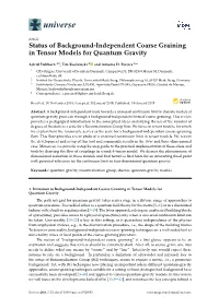 Status of Background-Independent Coarse Graining in Tensor Models for Quantum Gravity