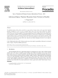 Advanced Space Nuclear Reactors from Fiction to Reality