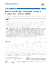 Analysis of Transcript and Protein Overlap in a Human Osteosarcoma Cell Line