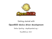 Getting Started with Openbsd Device Driver Development