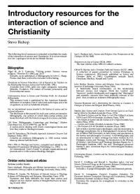 Introductory Resources for the Interaction of Science and Christianity
