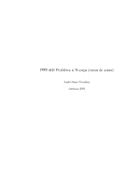 PHY-892 Problème À N-Corps (Notes De Cours)
