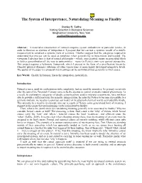 The System of Interpretance, Naturalizing Meaning As Finality