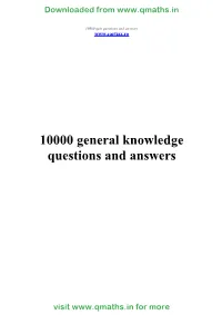 10000 General Knowledge Questions and Answers