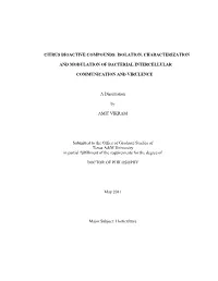 Citrus Bioactive Compounds: Isolation, Characterization