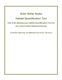 Giant Garter Snake Habitat Quantification Tool