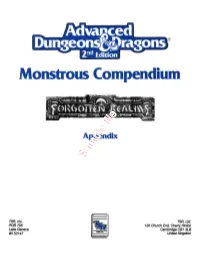 Monstrous Compendium