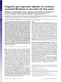 Prognostic Gene-Expression Signature of Carcinoma- Associated ﬁbroblasts in Non-Small Cell Lung Cancer