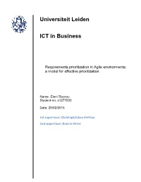 Requirements Prioritization in Agile Environments: a Model for Effective Prioritization