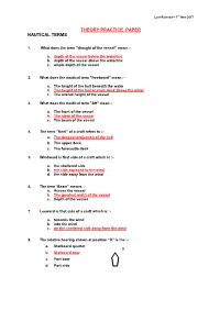Theory Practice Paper Nautical Terms