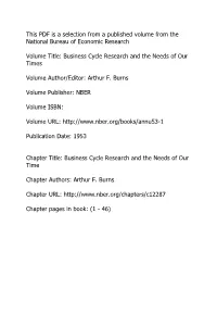 This PDF Is a Selection from a Published Volume from the National Bureau of Economic Research