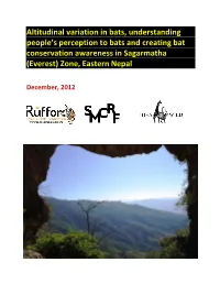 Altitudinal Variation in Bats, Understanding People's Perception