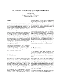An Automated Binary Security Update System for Freebsd