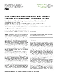 On the Potential of Variational Calibration for a Fully Distributed Hydrological Model: Application on a Mediterranean Catchment