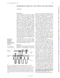 Sympathetic Input Into the Enteric Nervous System Gut: First Published As 10.1136/Gut.47.Suppl 4.Iv33 on 1 December 2000