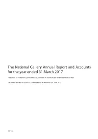 The National Gallery Annual Report and Accounts for the Year Ended 31 March 2017