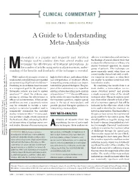 A Guide to Understanding Meta-Analysis