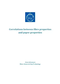 Correlations Between Fibre Properties and Paper Properties