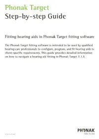 Fitting Hearing Aids in Phonak Target Fitting Software