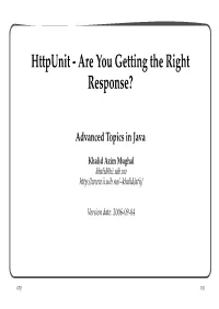 Httpunit - Are You Getting the Right Response?