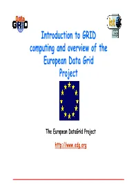 Introduction to GRID Computing and Overview of the European Data Grid