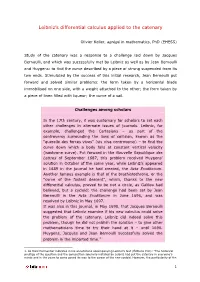 Leibniz's Differential Calculus Applied to the Catenary