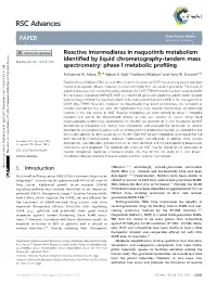 Reactive Intermediates in Naquotinib Metabolism