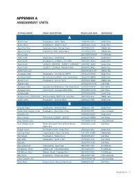 Appendix a Assessment Units