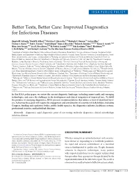 Better Tests, Better Care: Improved Diagnostics for Infectious Diseases