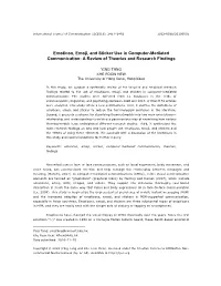 Emoticon, Emoji, and Sticker Use in Computer-Mediated Communication: a Review of Theories and Research Findings