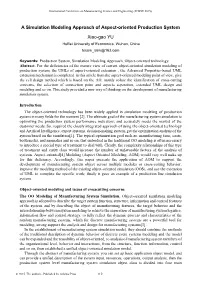 A Simulation Modeling Approach of Aspect-Oriented Production System