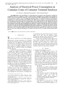 Analysis of Electrical Power Consumption in Container Crane of Container Terminal Surabaya