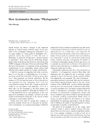How Systematics Became “Phylogenetic”