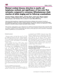 Minimal Residual Disease Detection in Mantle Cell Lymphoma