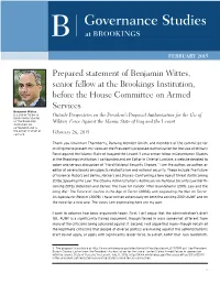 Prepared Statement of Benjamin Wittes, Senior Fellow at The