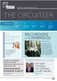 THE CIRCUITEER Issue 43 / July 2017 1 News from the South Eastern Circuit EDITOR’S COLUMN