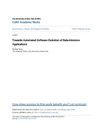 Towards Automated Software Evolution of Data-Intensive Applications