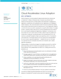 Cloud Accelerates Linux Adoption IDC ANALYZE the FUTURE