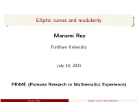 Elliptic Curves and Modularity
