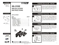 Installation Instructions for ALL VEHICLES on Page #2
