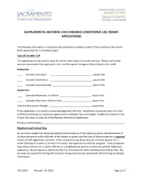 Supplemental Material for Cannabis Conditional Use Permit Applications