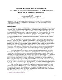 The New Deal Versus Yankee Independence: the Failure of Comprehensive Development on the Connecticut River, and Its Long-Term Consequences