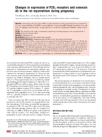 Changes in Expression of P2X1 Receptors and Connexin 43 in the Rat Myometrium During Pregnancy