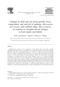Changes in Shell and Soft Tissue Growth, Tissue Composition, And